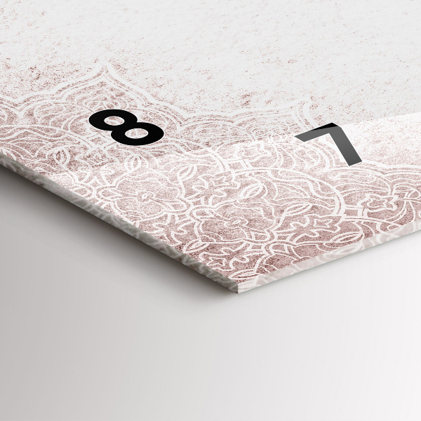 Horizontální skleněné hodiny na stěnu Dekorativní vzor