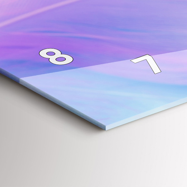 Horizontální skleněné hodiny na stěnu Barevné peří