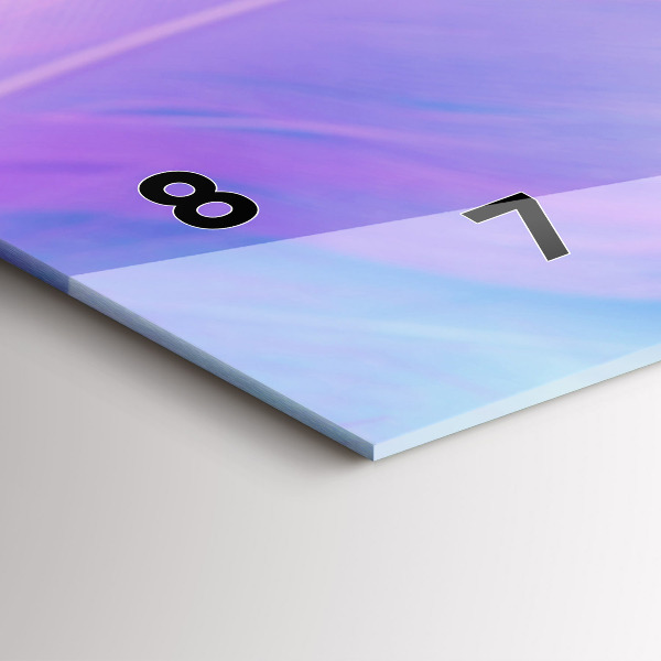 Horizontální skleněné hodiny na stěnu Barevné peří