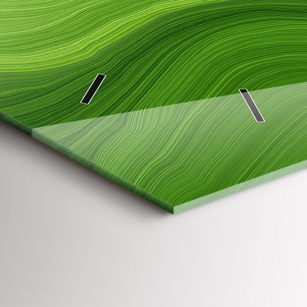 Horizontální skleněné hodiny na stěnu Moderní vlny