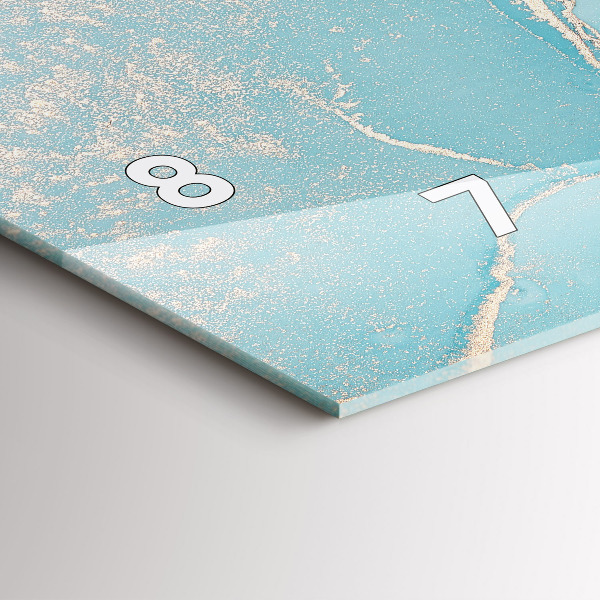 Horizontální skleněné hodiny na stěnu Dekorativní mramor