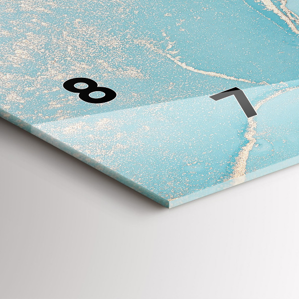 Horizontální skleněné hodiny na stěnu Dekorativní mramor