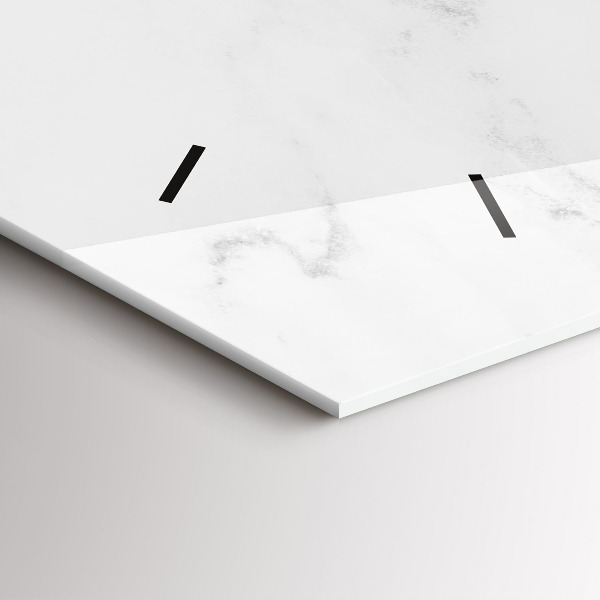 Horizontální skleněné hodiny na stěnu Mramor