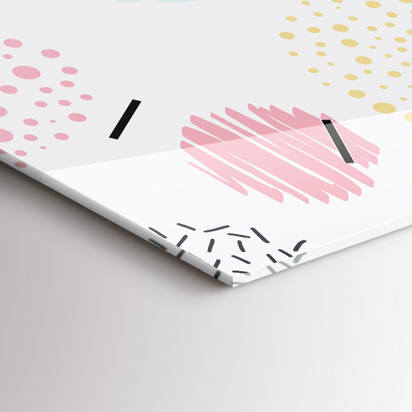 Horizontální skleněné hodiny na stěnu Geometrický vzor