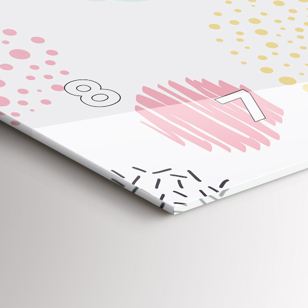 Horizontální skleněné hodiny na stěnu Geometrický vzor