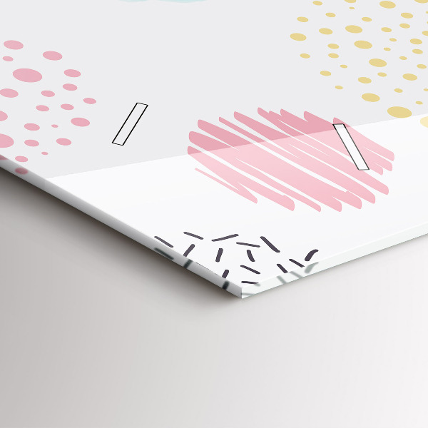 Horizontální skleněné hodiny na stěnu Geometrický vzor