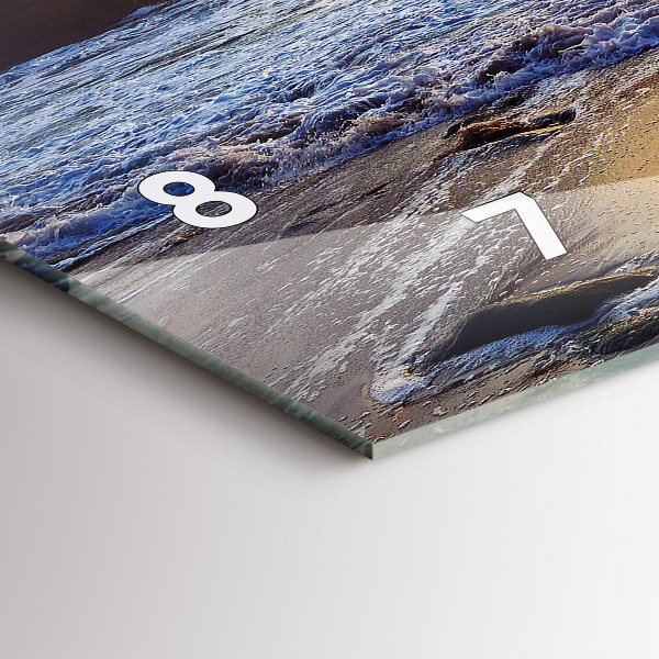 Horizontální skleněné hodiny na stěnu Západ slunce na pláži