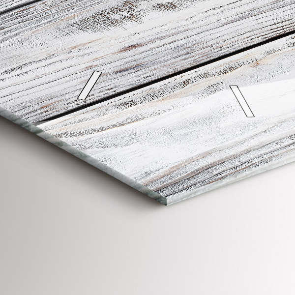 Horizontální skleněné hodiny na stěnu Malovaná prkna