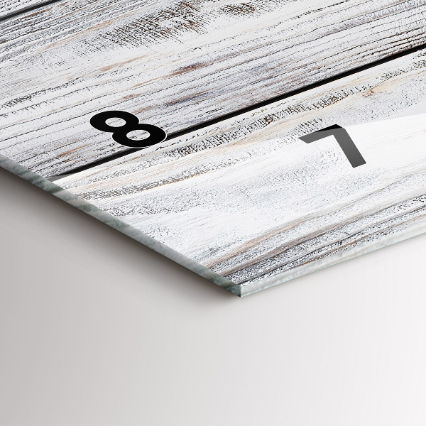 Horizontální skleněné hodiny na stěnu Malovaná prkna