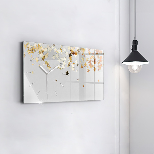 Horizontální skleněné hodiny na stěnu Hvězdy