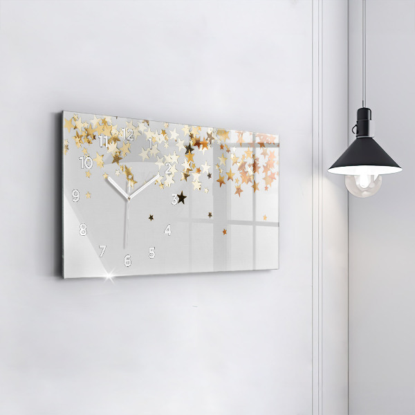 Horizontální skleněné hodiny na stěnu Hvězdy