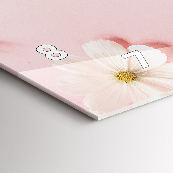 Horizontální skleněné hodiny na stěnu Květy sedmikrásek