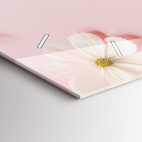 Horizontální skleněné hodiny na stěnu Květy sedmikrásek