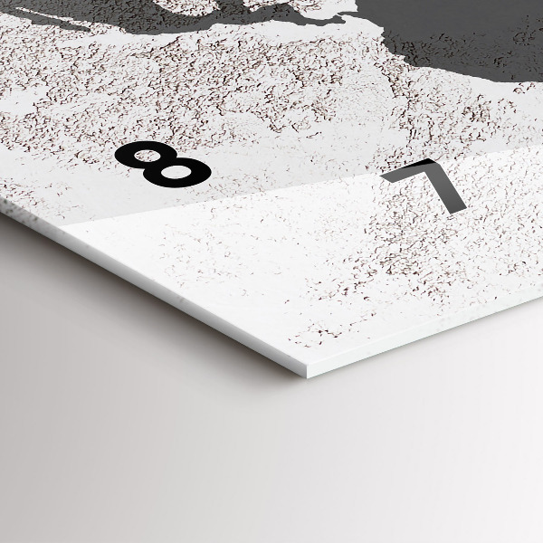 Horizontální skleněné hodiny na stěnu Betonová mapa světa