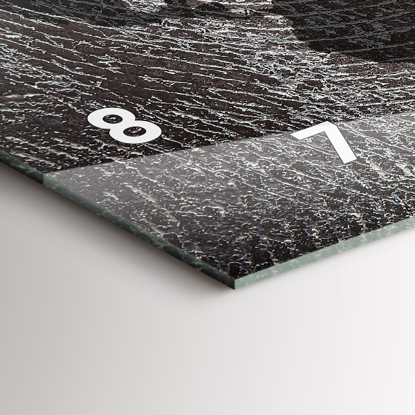 Horizontální skleněné hodiny na stěnu Betonová mapa světa