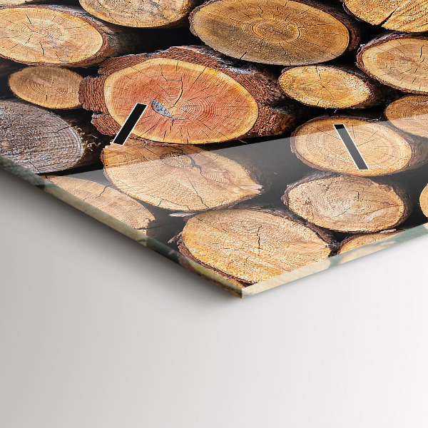 Horizontální skleněné hodiny na stěnu Kruhy stromů