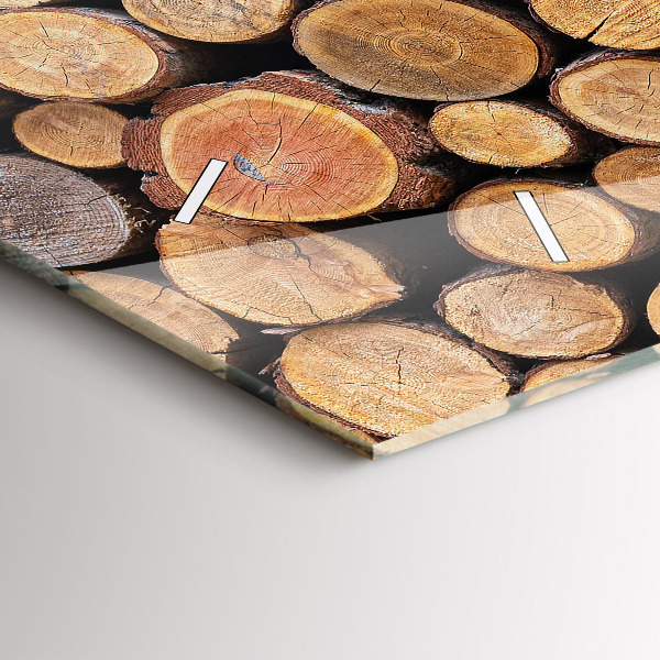 Horizontální skleněné hodiny na stěnu Kruhy stromů