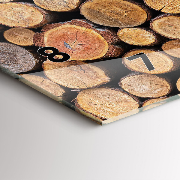 Horizontální skleněné hodiny na stěnu Kruhy stromů