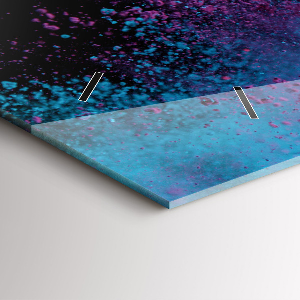 Horizontální skleněné hodiny na stěnu Exploze barev