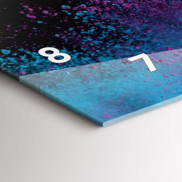 Horizontální skleněné hodiny na stěnu Exploze barev