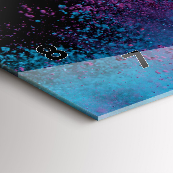 Horizontální skleněné hodiny na stěnu Exploze barev