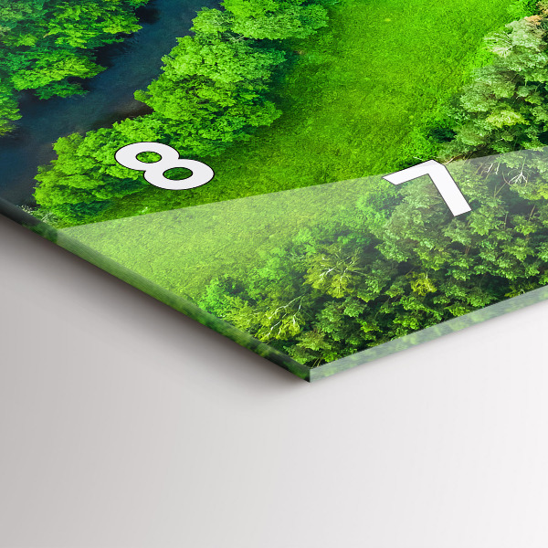 Horizontální skleněné hodiny na stěnu Řeka v lese