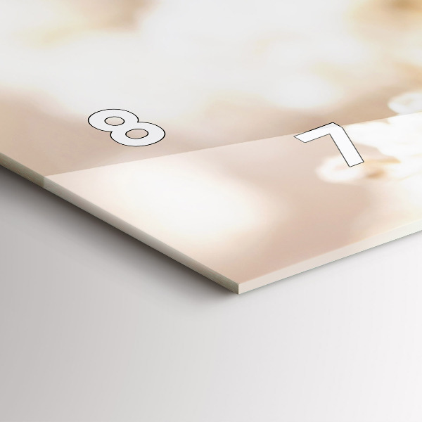 Horizontální skleněné hodiny na stěnu Malé bílé květy