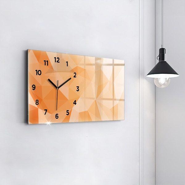 Horizontální skleněné hodiny na stěnu Abstraktní trojúhelníky