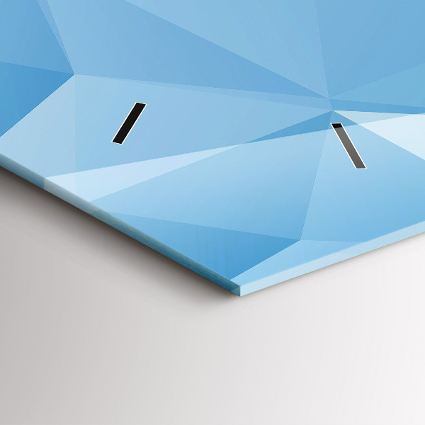 Horizontální skleněné hodiny na stěnu Abstraktní trojúhelníky