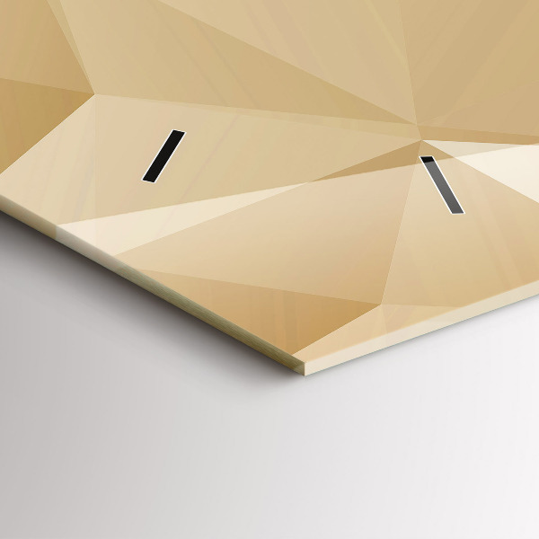 Horizontální skleněné hodiny na stěnu Trojúhelníky abstraktní