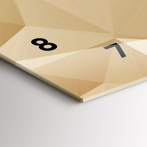 Horizontální skleněné hodiny na stěnu Trojúhelníky abstraktní