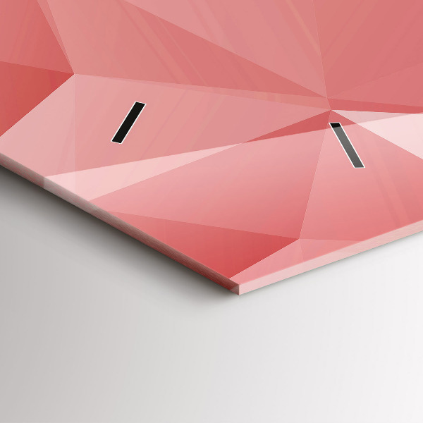 Horizontální skleněné hodiny na stěnu Trojúhelníky abstraktní