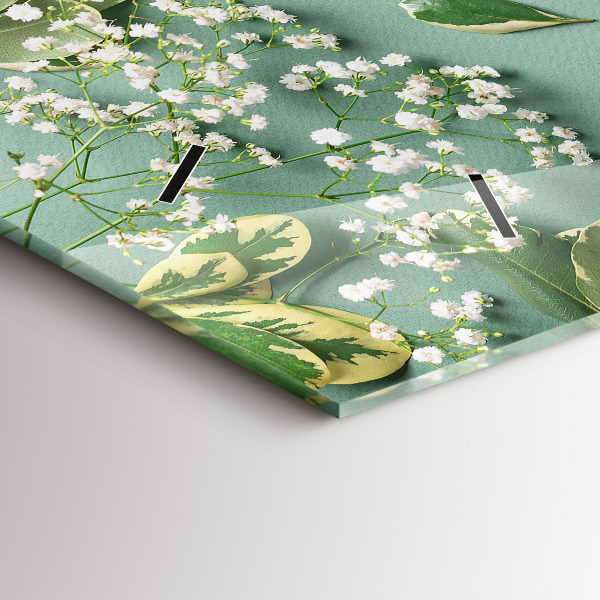 Horizontální skleněné hodiny na stěnu Křehké květiny