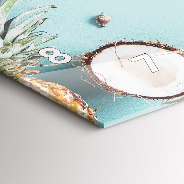 Horizontální skleněné hodiny na stěnu Letní kompozice