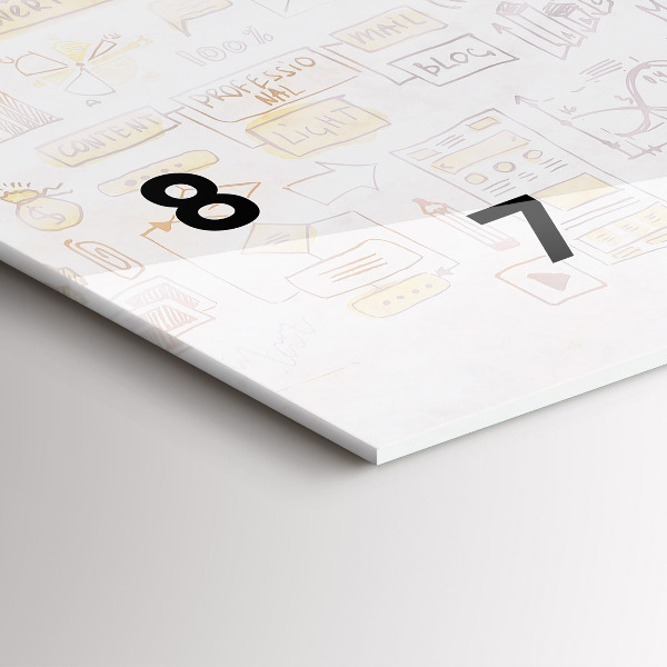 Horizontální skleněné hodiny na stěnu Abstraktní mozek