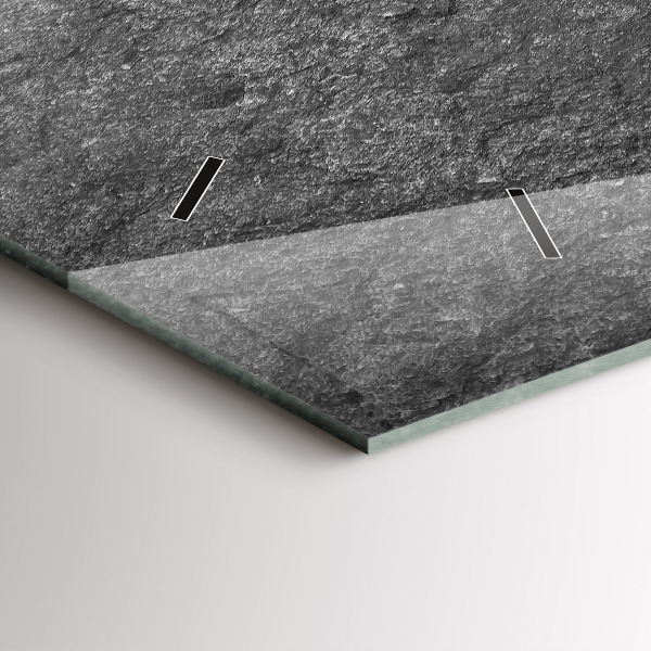 Horizontální skleněné hodiny na stěnu Sopečná skála