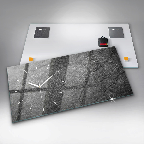 Horizontální skleněné hodiny na stěnu Sopečná skála