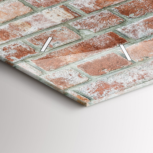 Horizontální skleněné hodiny na stěnu Cihlová zeď