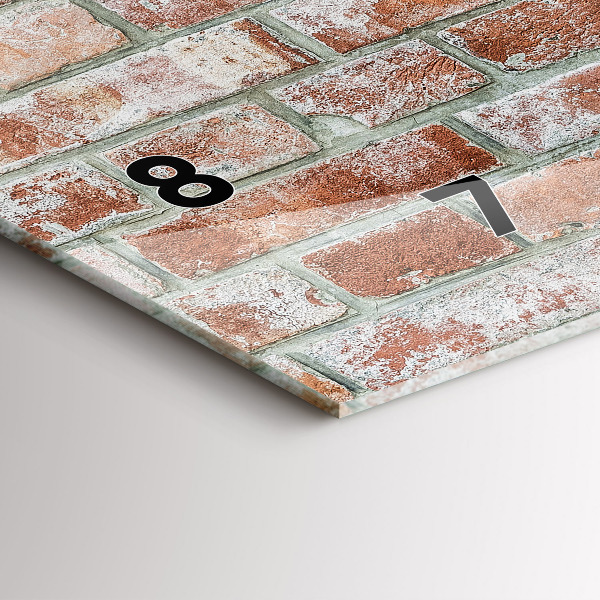 Horizontální skleněné hodiny na stěnu Cihlová zeď