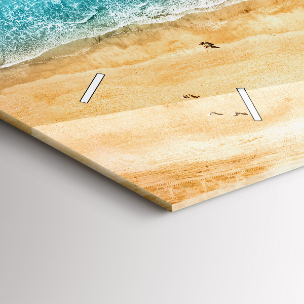 Horizontální skleněné hodiny na stěnu Lidé na mořské pláži