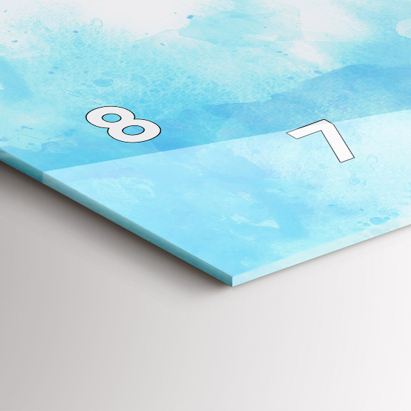 Horizontální skleněné hodiny na stěnu Malované skvrny