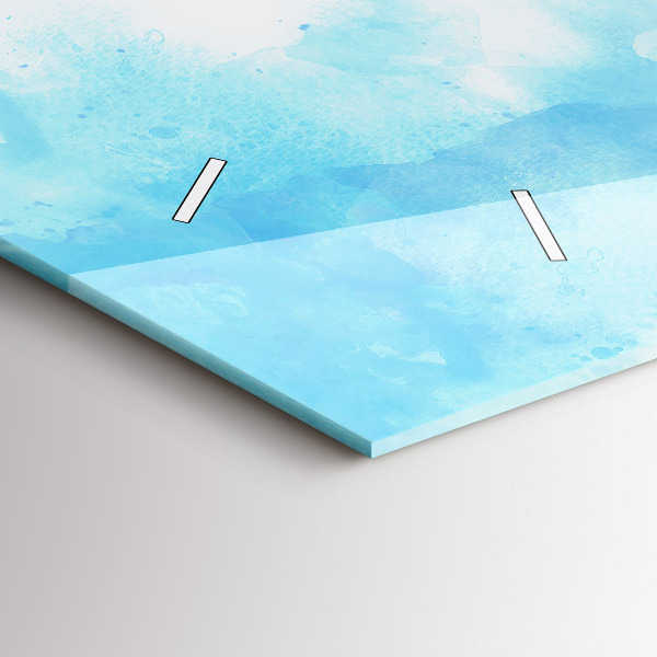 Horizontální skleněné hodiny na stěnu Malované skvrny