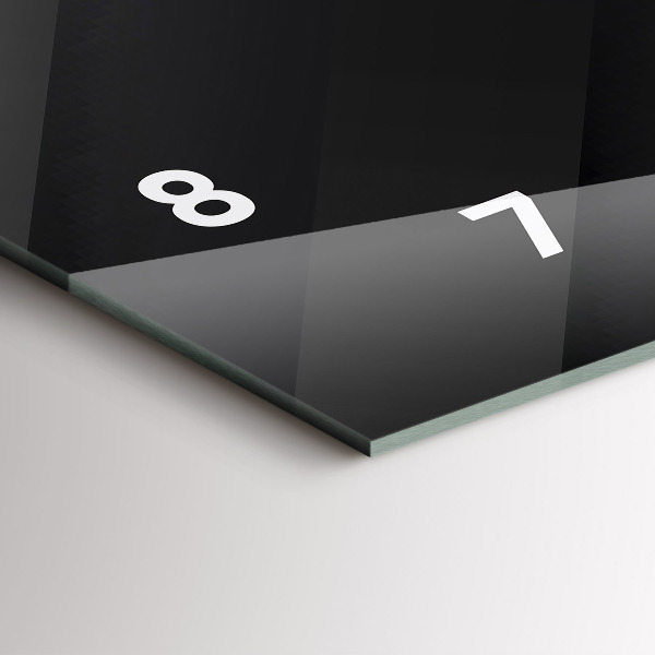 Horizontální skleněné hodiny na stěnu Tmavý vzor na stěně