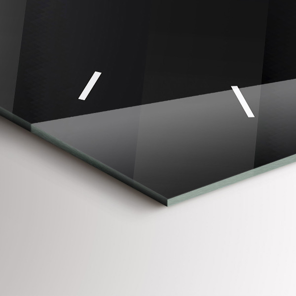 Horizontální skleněné hodiny na stěnu Tmavý vzor na stěně