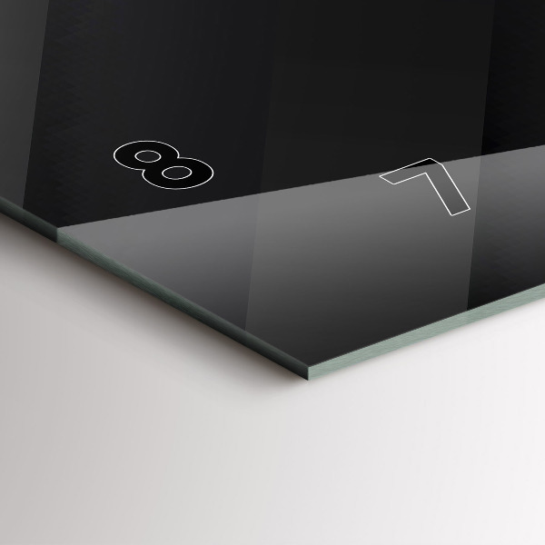 Horizontální skleněné hodiny na stěnu Tmavý vzor na stěně