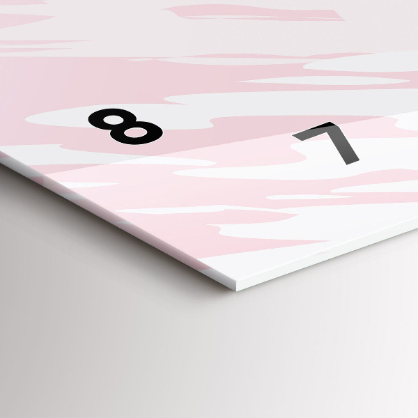 Horizontální skleněné hodiny na stěnu Pastelová abstrakce