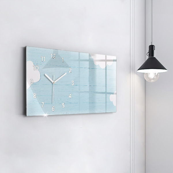 Horizontální skleněné hodiny na stěnu Dětská tabule