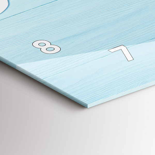 Horizontální skleněné hodiny na stěnu Dětská tabule