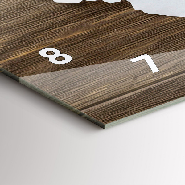 Horizontální skleněné hodiny na stěnu Mapa světa na deskách