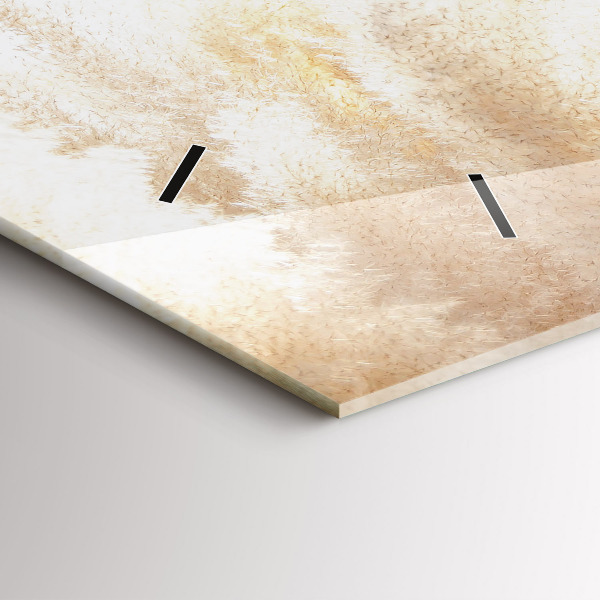 Horizontální skleněné hodiny na stěnu Obilná abstrakce